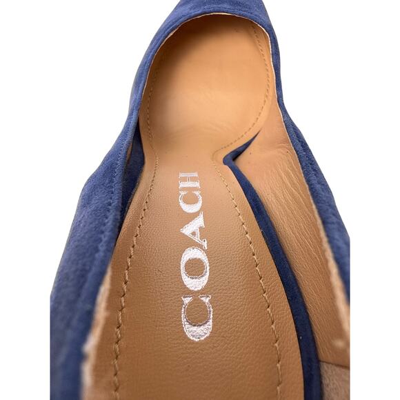 COACH Skyler Pump Stiletto Slip On Women's 6.5 B Blue Suede Pointed Toe - Picture 11 of 12